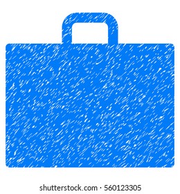 Case grainy textured icon for overlay watermark stamps. Flat symbol with unclean texture. Dotted vector blue ink rubber seal stamp with grunge design on a white background.