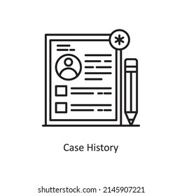 Case History Vector Outline Icon Design Illustration. Medical And Lab Equipment Symbol On White Background EPS 10 File