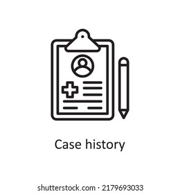 Case History Vector Outline Icon Design Illustration. Medical Symbol On White Background EPS 10 File