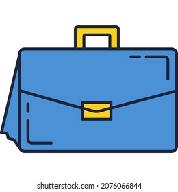 Icono de caso. Vector de maleta comercial. Maletín plano, bolsa de trabajo aislada. Símbolo de la cartera de Office. Equipaje de hombre de negocios. Papel de equipaje y pictograma profesional. Accesorio diplomático