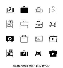 Case icon. collection of 16 case filled and outline icons such as luggage, luggage storage, parcel, first aid kit. editable case icons for web and mobile.
