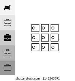 Case icon. collection of 6 case filled and outline icons such as luggage. editable case icons for web and mobile.