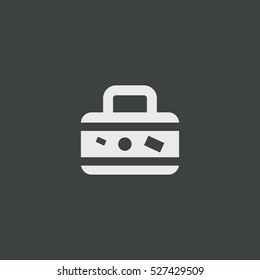 Case icon, isolated, black background