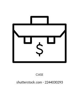 case icon. Line Art Style Design Isolated On White Background