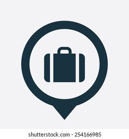 Case icon map pin on white background 