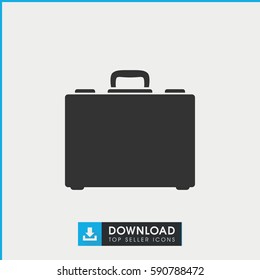case icon. Simple filled case icon. On white background.