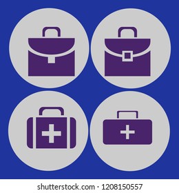 case icon. case vector icons set first aid bag and briefcase