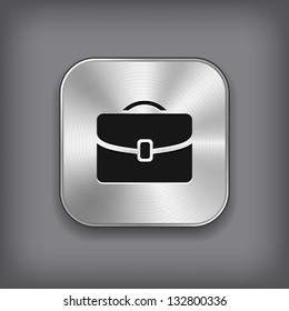 Case icon - vector metal app button