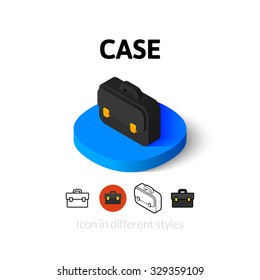 Case icon, vector symbol in flat, outline and isometric style