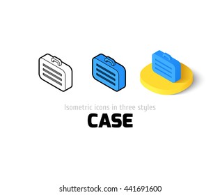 Case icon, vector symbol in flat, outline and isometric style