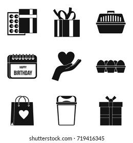 Case icons set. Simple set of 9 case vector icons for web isolated on white background