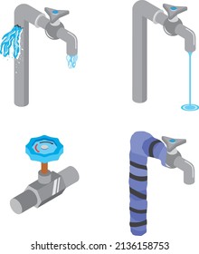 Case illustration set of water freeze trouble