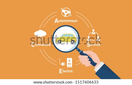 case image,holding magnifying glass,vector illsutration