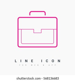 case isolated minimal icon. bag graph line vector icon for websites and mobile minimalistic flat design.