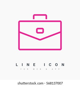 case isolated minimal icon. bag graph line vector icon for websites and mobile minimalistic flat design.