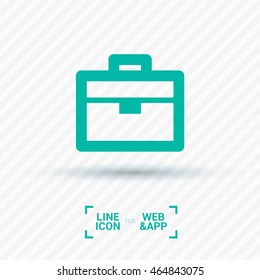 Case isolated minimal single flat linear icon for application and web. Diplomat line vector for websites and mobile minimalistic design.