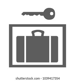 Case and key icon isolated on background. Modern flat pictogram, business, marketing, internet concept. Trendy Simple vector symbol for web site design or button to mobile app. Logo illustration