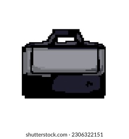 case laptop bag game pixel art retro vector. bit case laptop bag. old vintage illustration