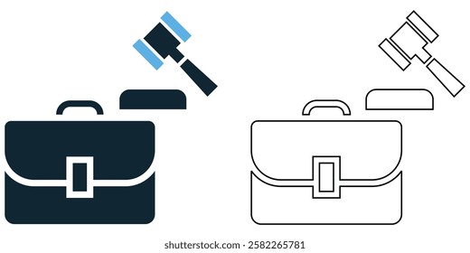 case law icon vector, attorneys, judiciary, court cases, legal research, law firms, and legal processes pictogram symbol ui and ux design, glyphs and stroke line