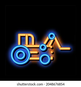 Leuchtschild für das Neonlicht des Case Loader Tractor Vehicle. Leuchtendes Symbol, transparentes Symbol