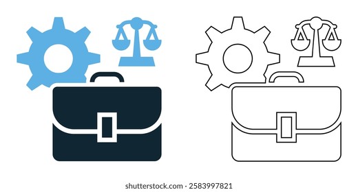 Case management law icon vector, legal organization, court processes and justice, legal and judiciary pictogram symbol ui and ux design, glyphs and stroke line