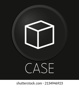 Case minimal vector line icon on 3D button isolated on black background. Premium Vector.