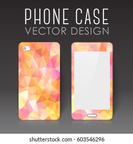 Case for mobile phone with bright polygonal mosaic