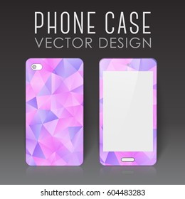 Case for mobile phone with bright polygonal mosaic