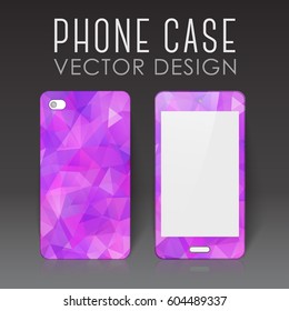 Case for mobile phone with bright polygonal mosaic