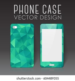 Case for mobile phone with bright polygonal mosaic