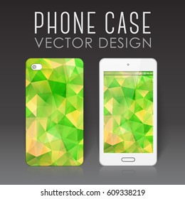 Case for mobile phone with bright polygonal mosaic