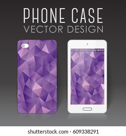 Case for mobile phone with bright polygonal mosaic