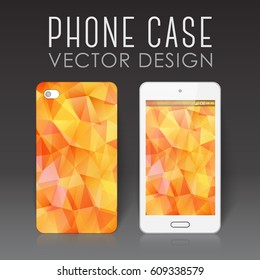 Case for mobile phone with bright polygonal mosaic