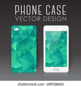Case for mobile phone with bright polygonal mosaic