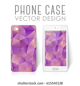 Case for mobile phone with bright polygonal mosaic
