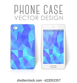 Case for mobile phone with bright polygonal mosaic