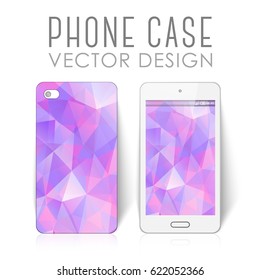 Case for mobile phone with bright polygonal mosaic