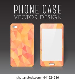 Case for mobile phone with bright polygonal mosaic