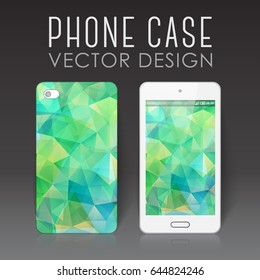 Case for mobile phone with bright polygonal mosaic