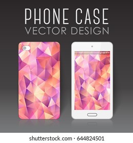 Case for mobile phone with bright polygonal mosaic