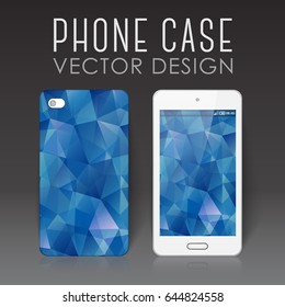 Case for mobile phone with bright polygonal mosaic