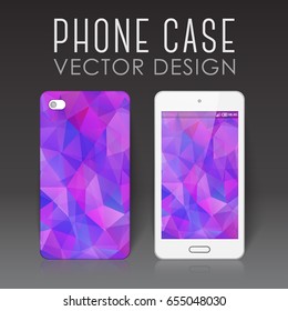 Case for mobile phone with bright polygonal mosaic