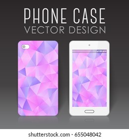 Case for mobile phone with bright polygonal mosaic