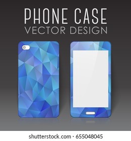 Case for mobile phone with bright polygonal mosaic