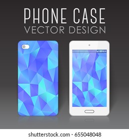 Case for mobile phone with bright polygonal mosaic
