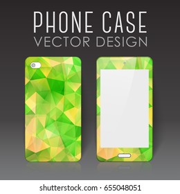 Case for mobile phone with bright polygonal mosaic