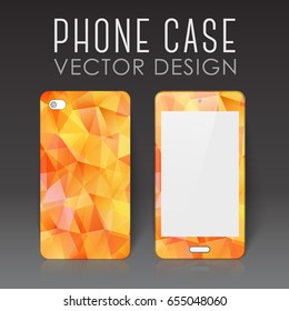 Case for mobile phone with bright polygonal mosaic