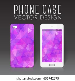 Case for mobile phone with bright polygonal mosaic