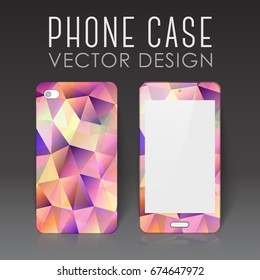 Case for mobile phone with bright polygonal mosaic
