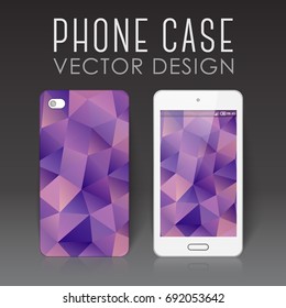 Case for mobile phone with bright polygonal mosaic